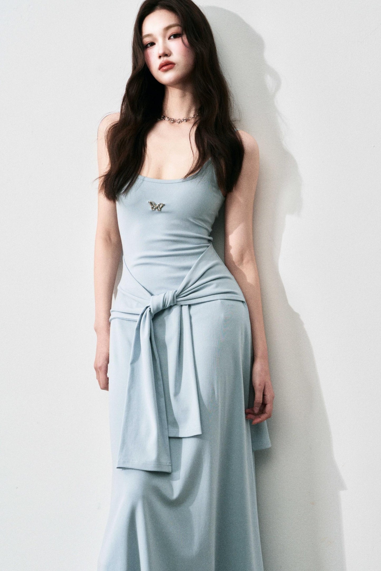 Tie-Waist Halter Maxi Dress