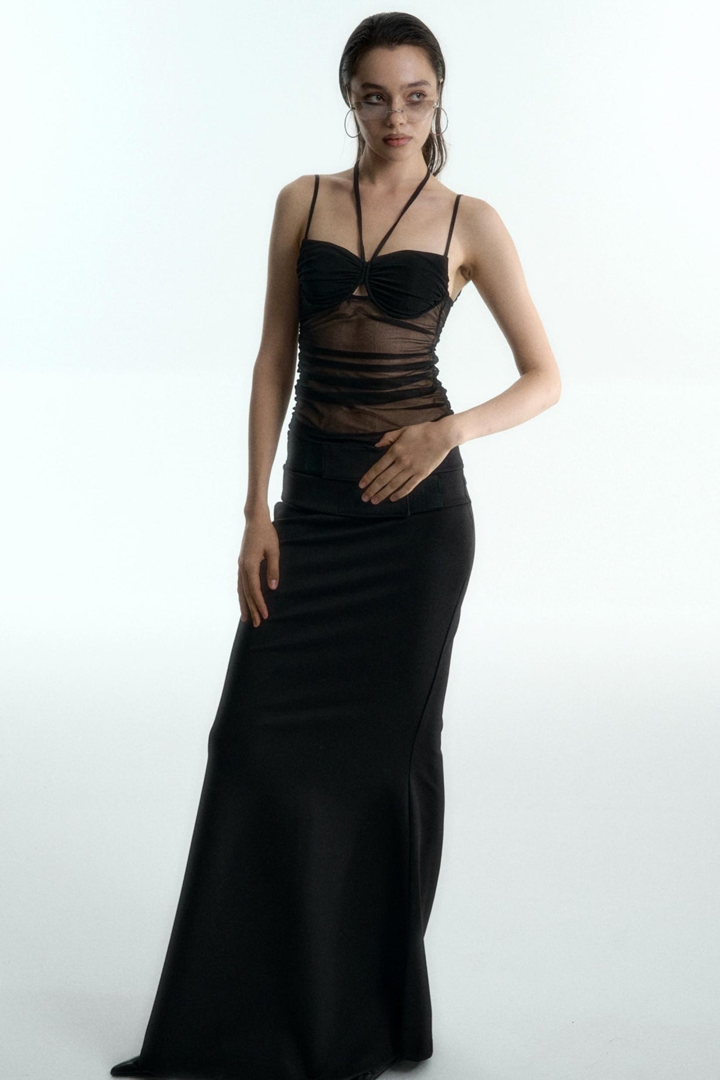 Mesh Halter Corset Top