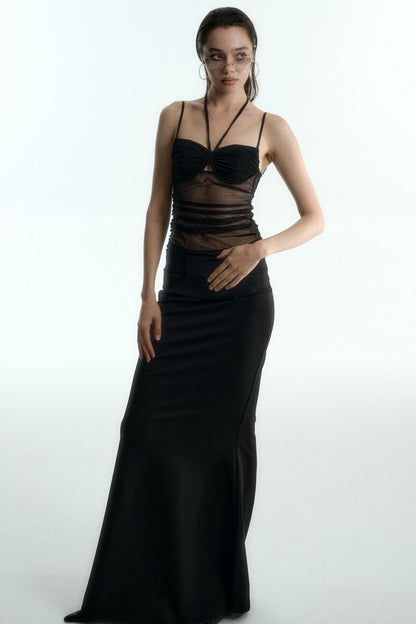 Mesh Halter Corset Top