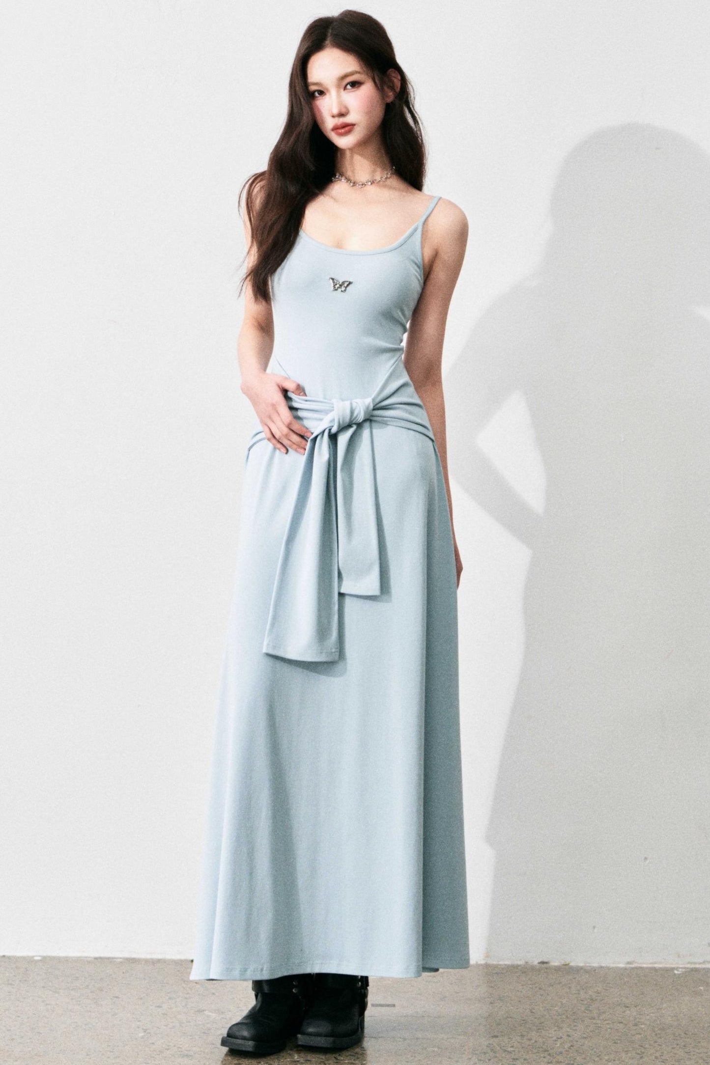 Tie-Waist Halter Maxi Dress