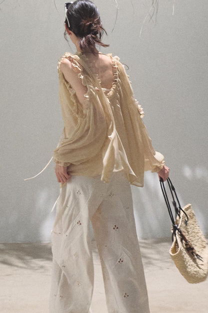 Self-Love Embroidered Summer Pants