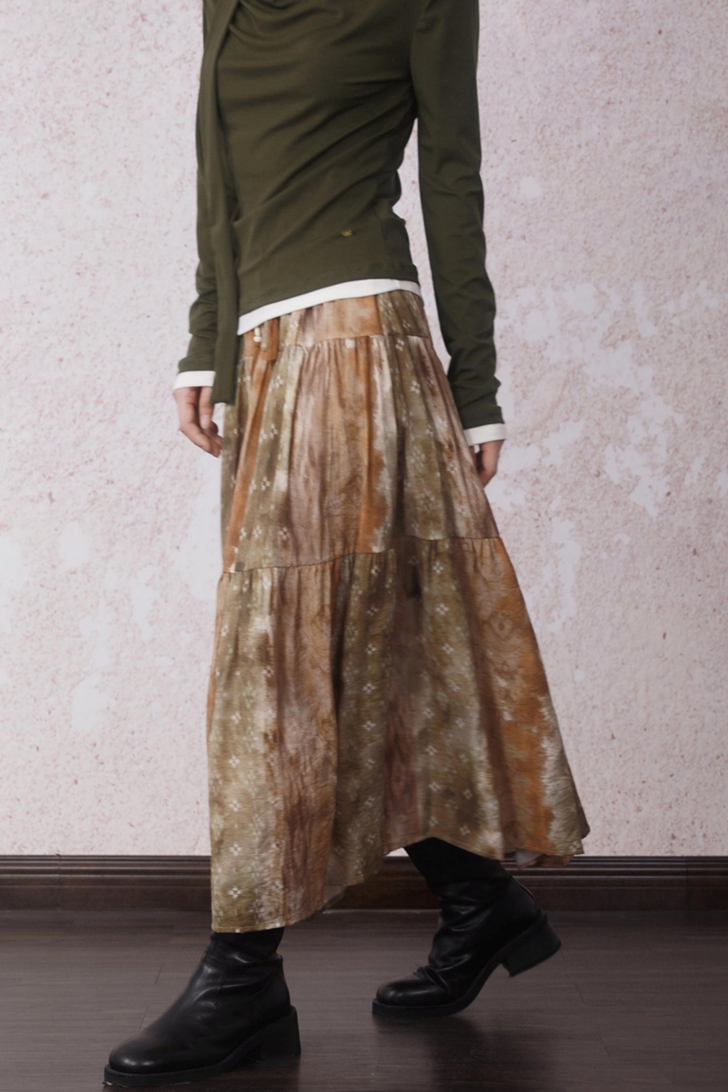 Autumn Amber Brown Blended Skirt