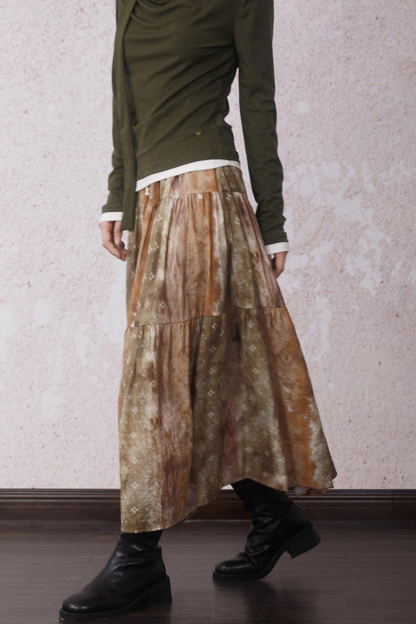 Autumn Amber Brown Blended Skirt