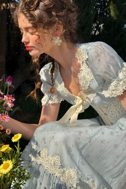 Summer Breeze Blue Lace Dress Set-Up