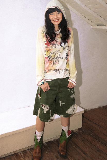 Physical Long Sleeves Full Print Sunscreen Hoodie