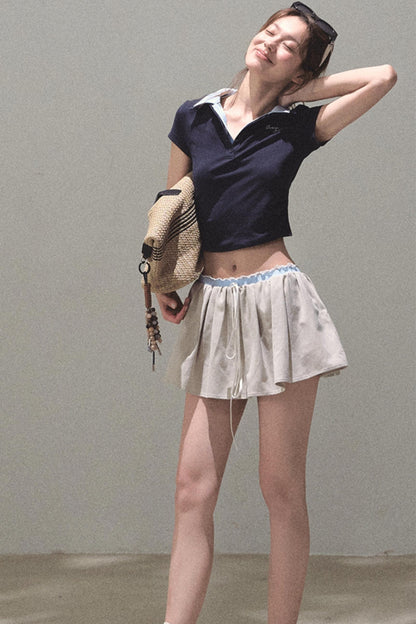 Vintage Lace Poncho Polo Skirt Set-Up