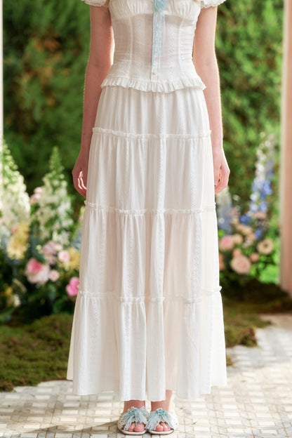 Chic Lace Summer Maxi Skirt Set-Up