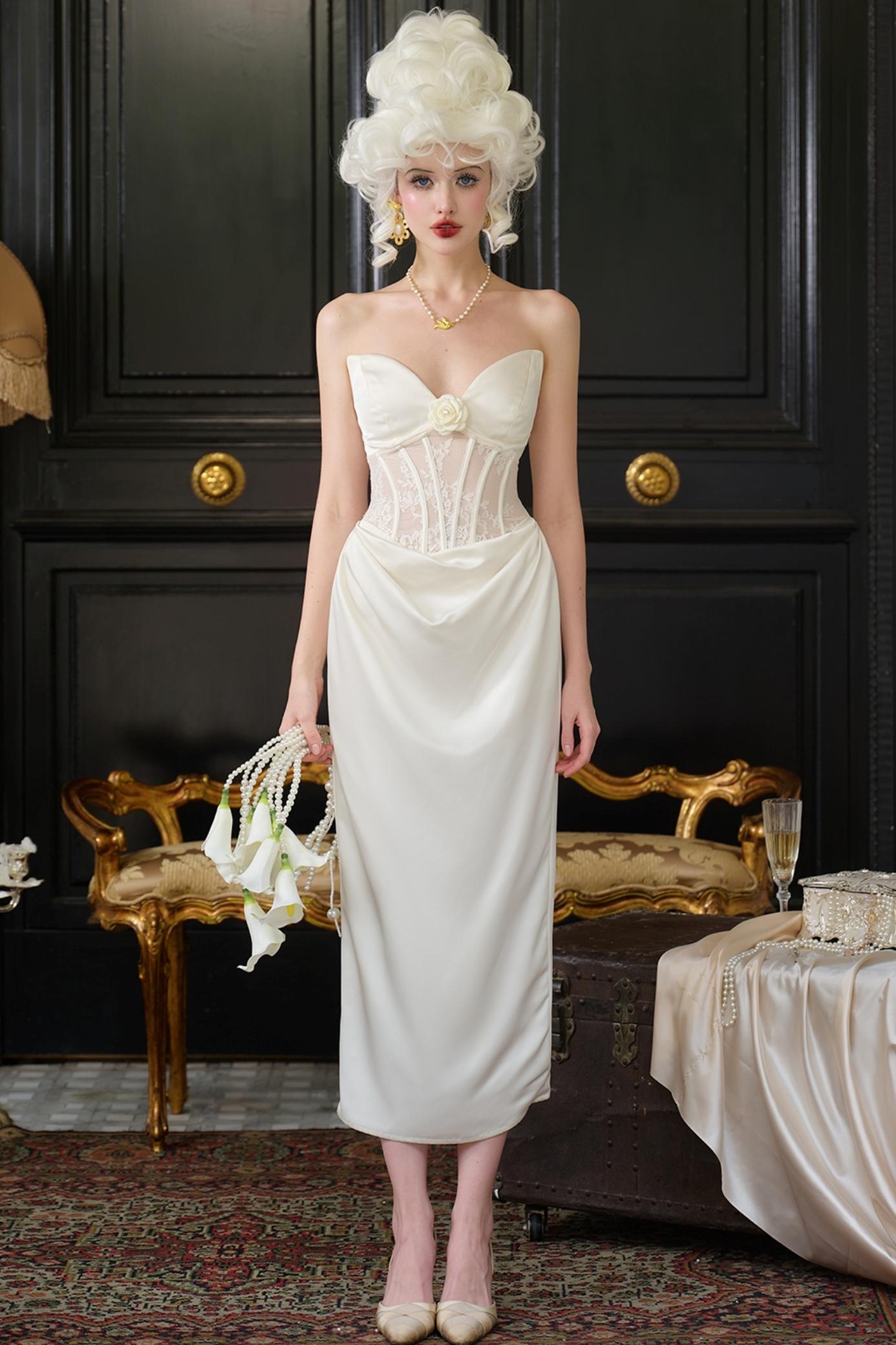 Enchanted Satin Sheath Dress Set