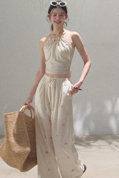 Self-Love Embroidered Summer Pants