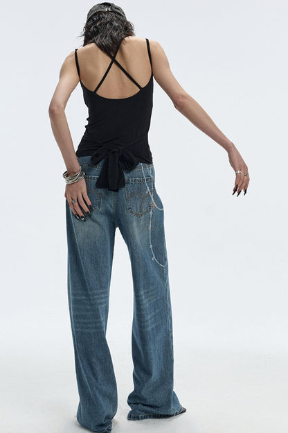 Ocean Chain Loose Womens Jeans