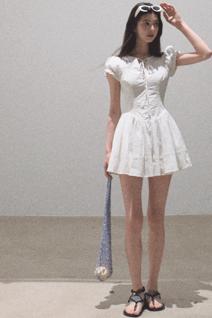 Lovefall Embroidered Cotton Tea Dress