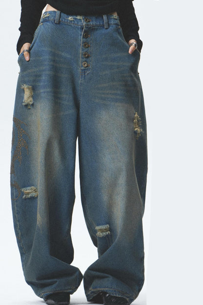 Distressed Denim Jeans