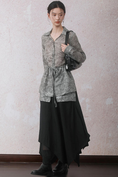 Autumn Gray Texture Shirt