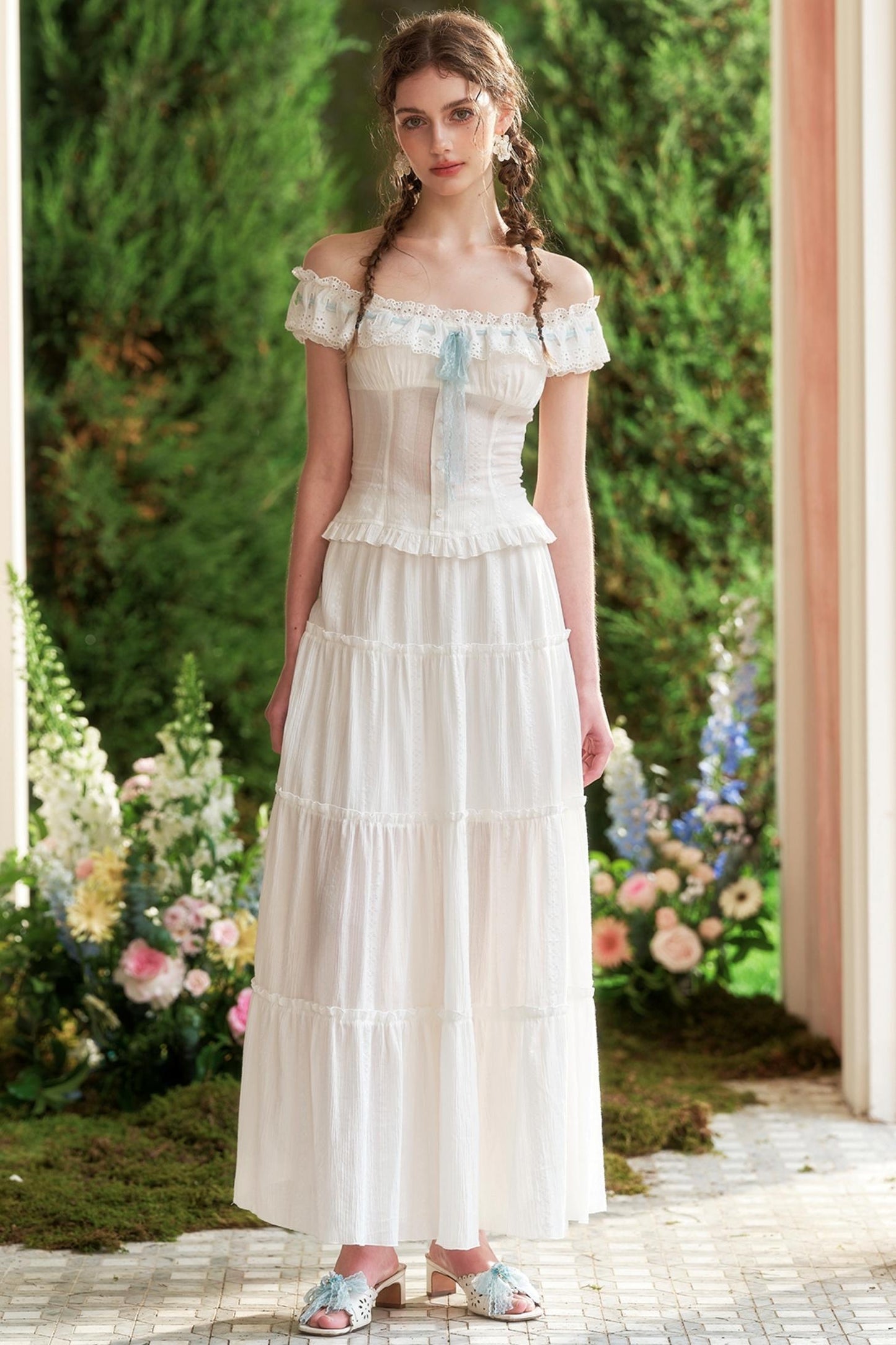 Chic Lace Summer Maxi Skirt Set-Up