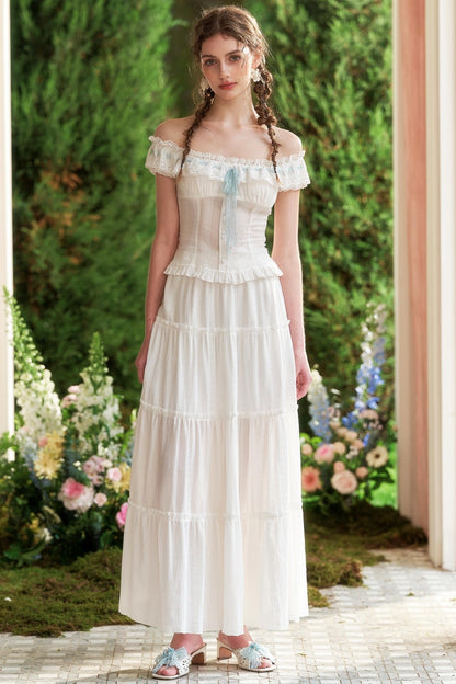 Chic Lace Summer Maxi Skirt Set-Up