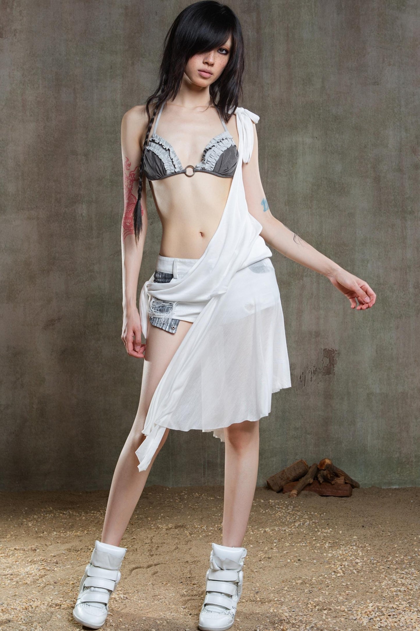 Colorful Punk Ruffle Bikini