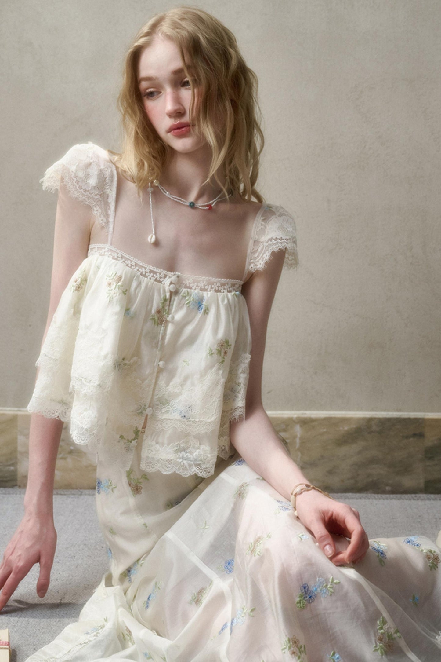 Airy Floral Ensemble Skirt Set-Up