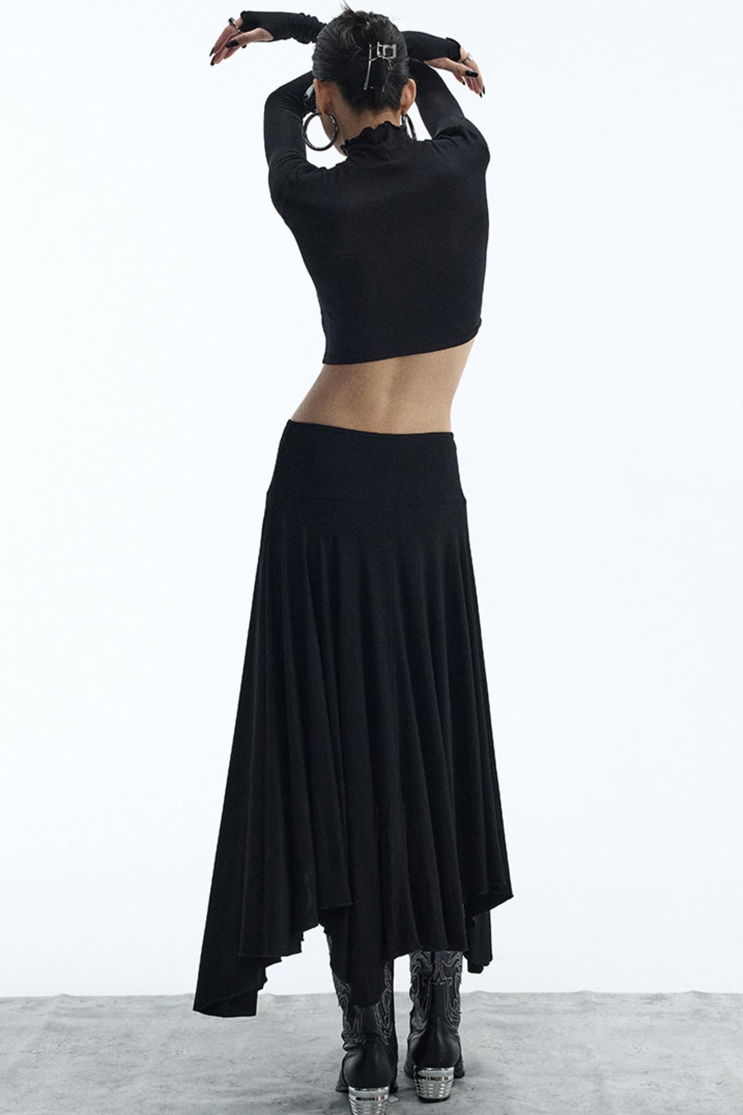 Black Draped Skirt