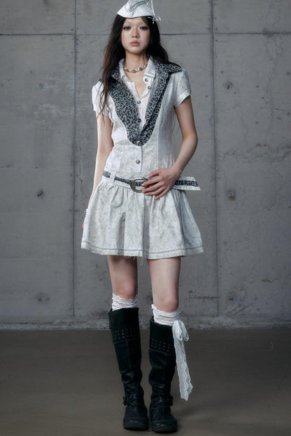 Vintage Patchwork Shirt Dress