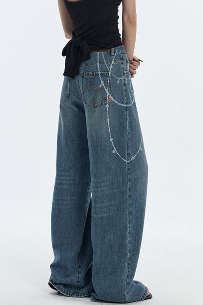 Ocean Chain Loose Womens Jeans