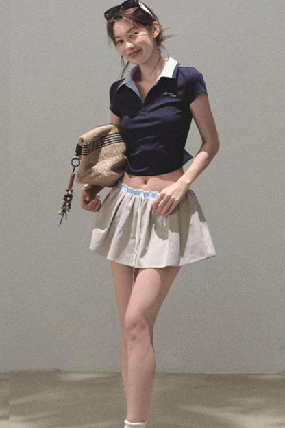 Vintage Lace Poncho Polo Skirt Set-Up