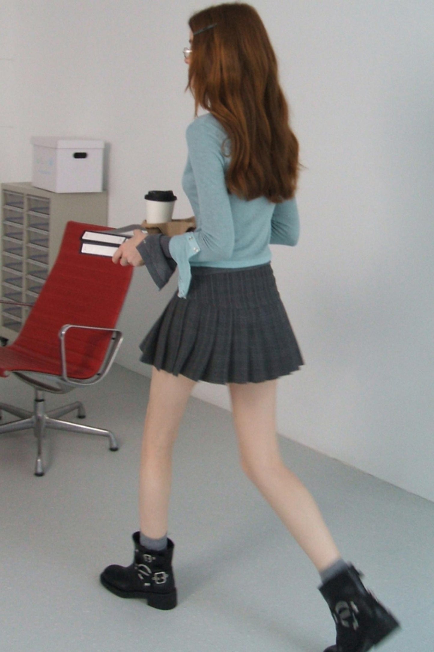 Blue Metal Buckle Slim Fit Tee