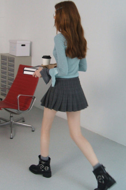 Blue Metal Buckle Slim Fit Tee