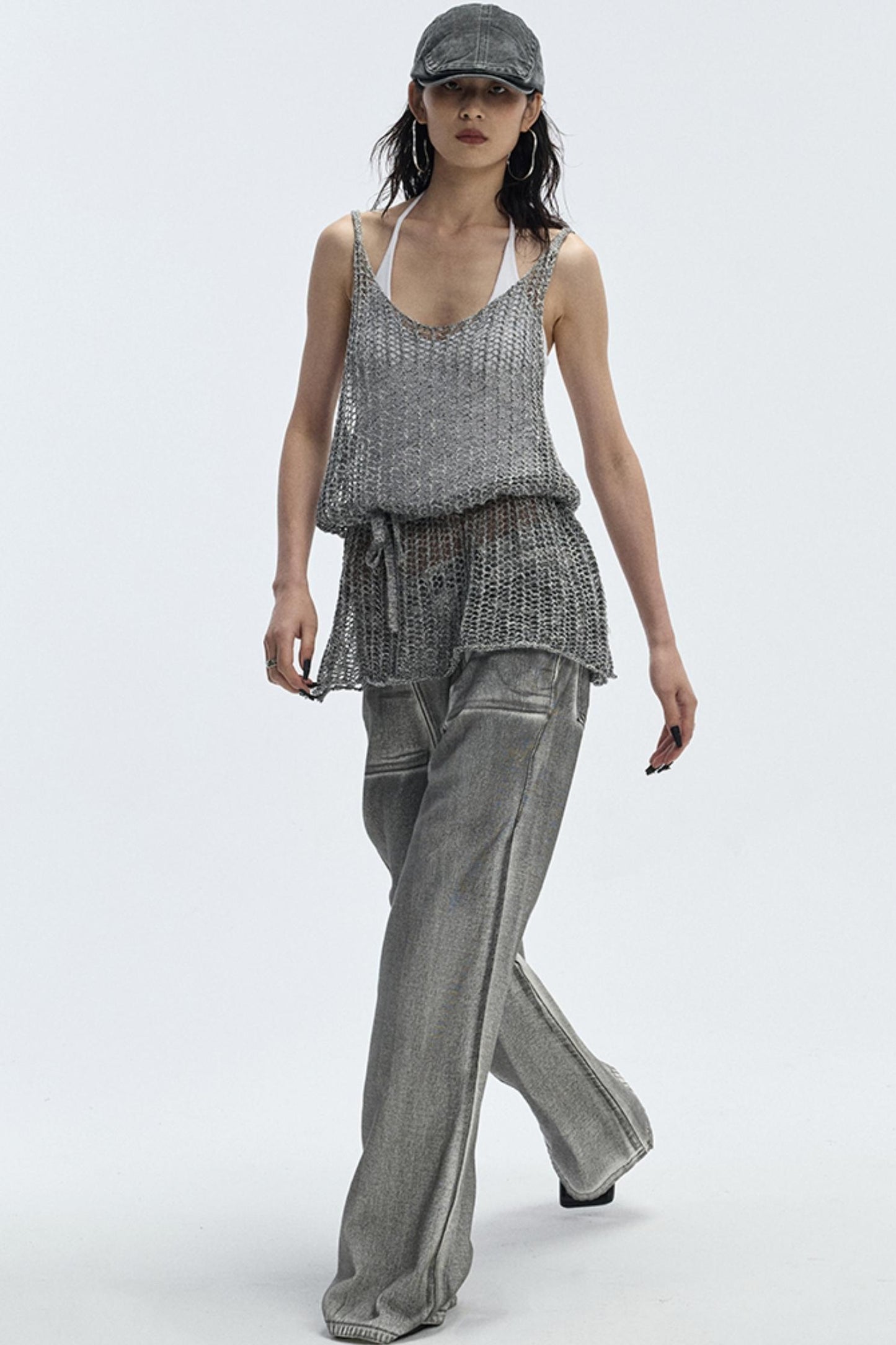 Cut-Out Knit Silk Camisole