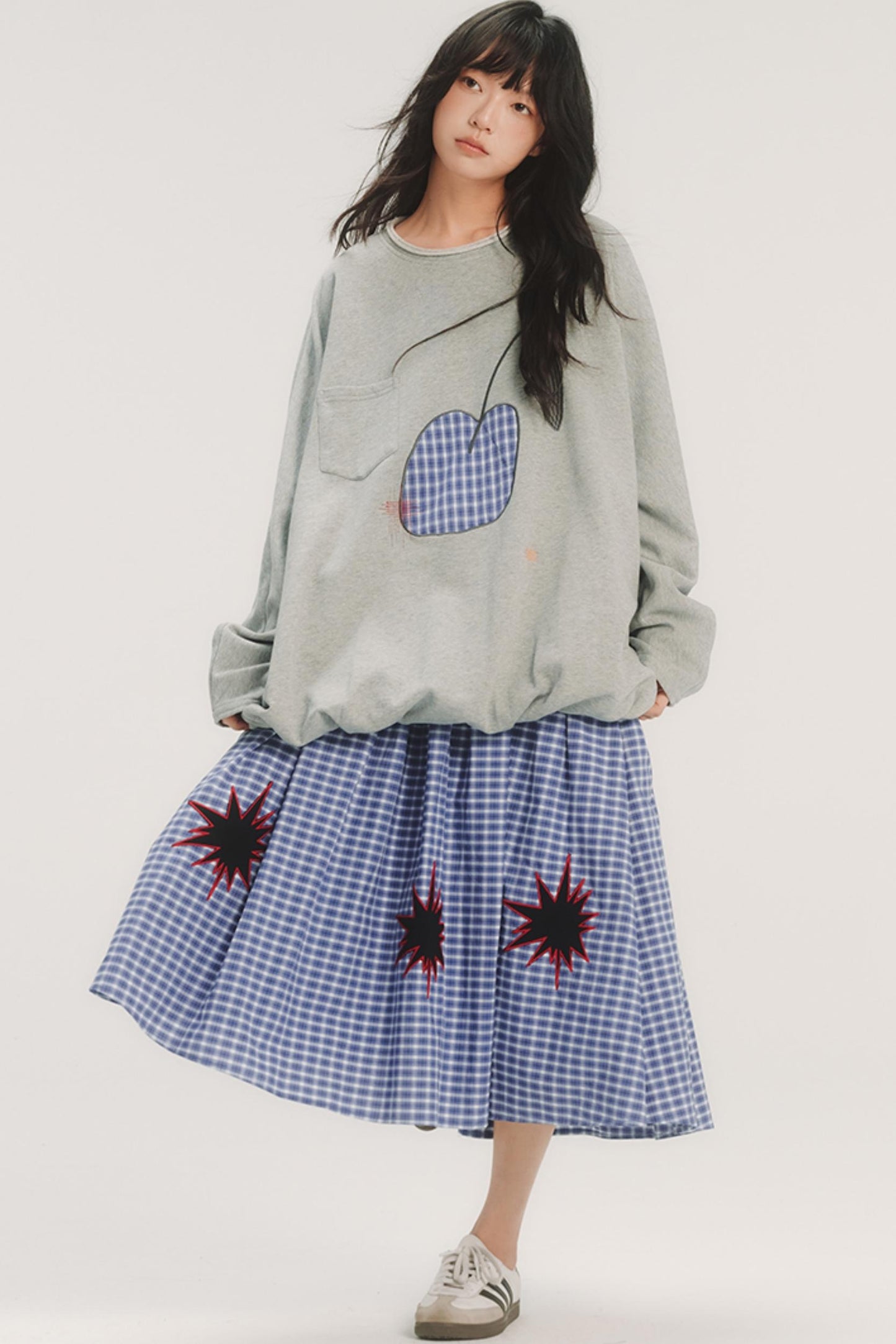 Patchwork Embroidery Sweatshirt