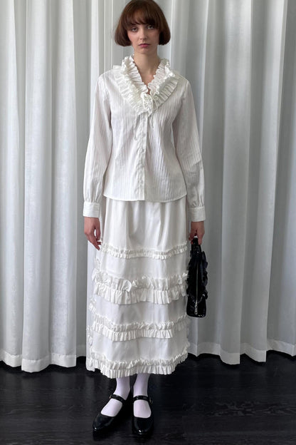 Big Lace Tie Long Sleeve Shirt