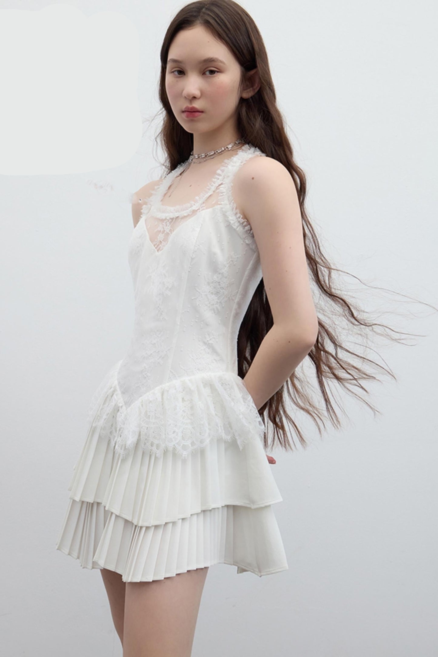 Pleated Bridal Gown Dress