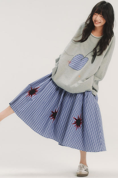 Patchwork Embroidery Sweatshirt