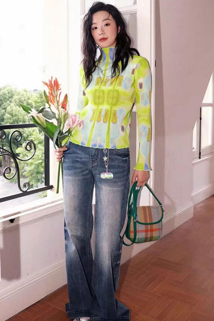 Plaid Denim Trousers