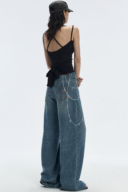 Ocean Chain Loose Womens Jeans