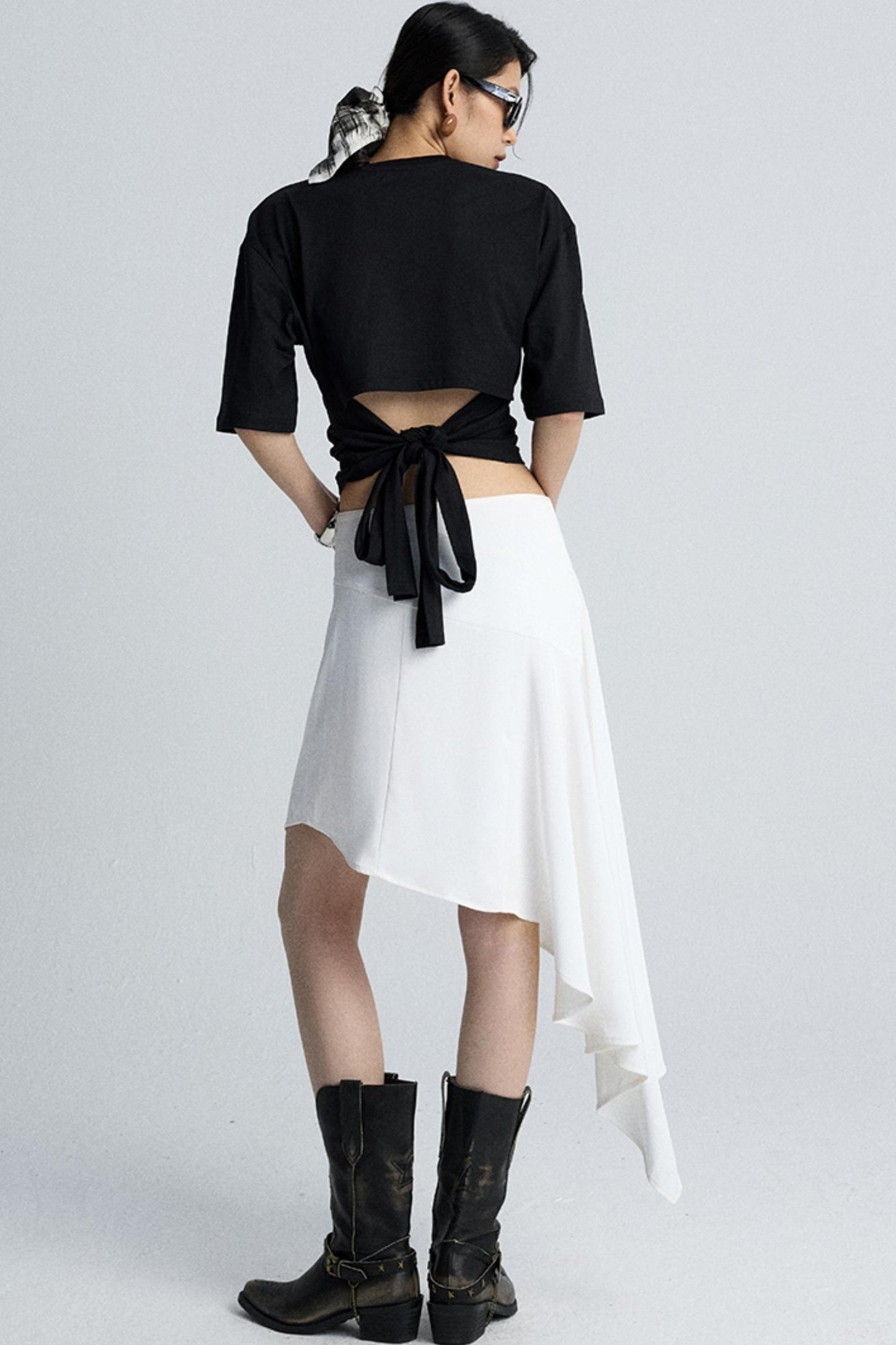 Summer Wavy Black Skirt