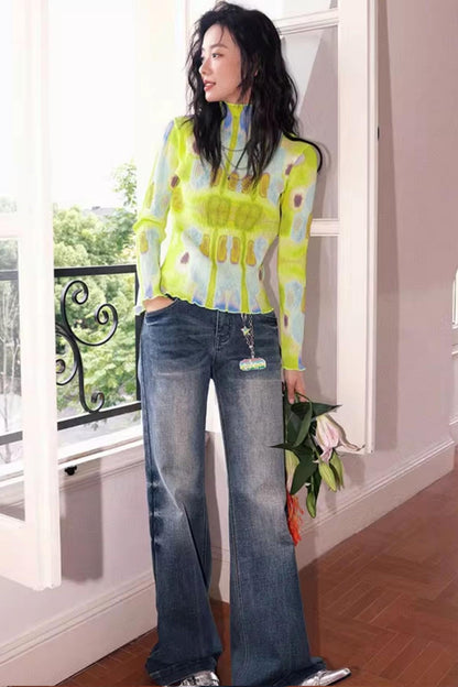 Plaid Denim Trousers