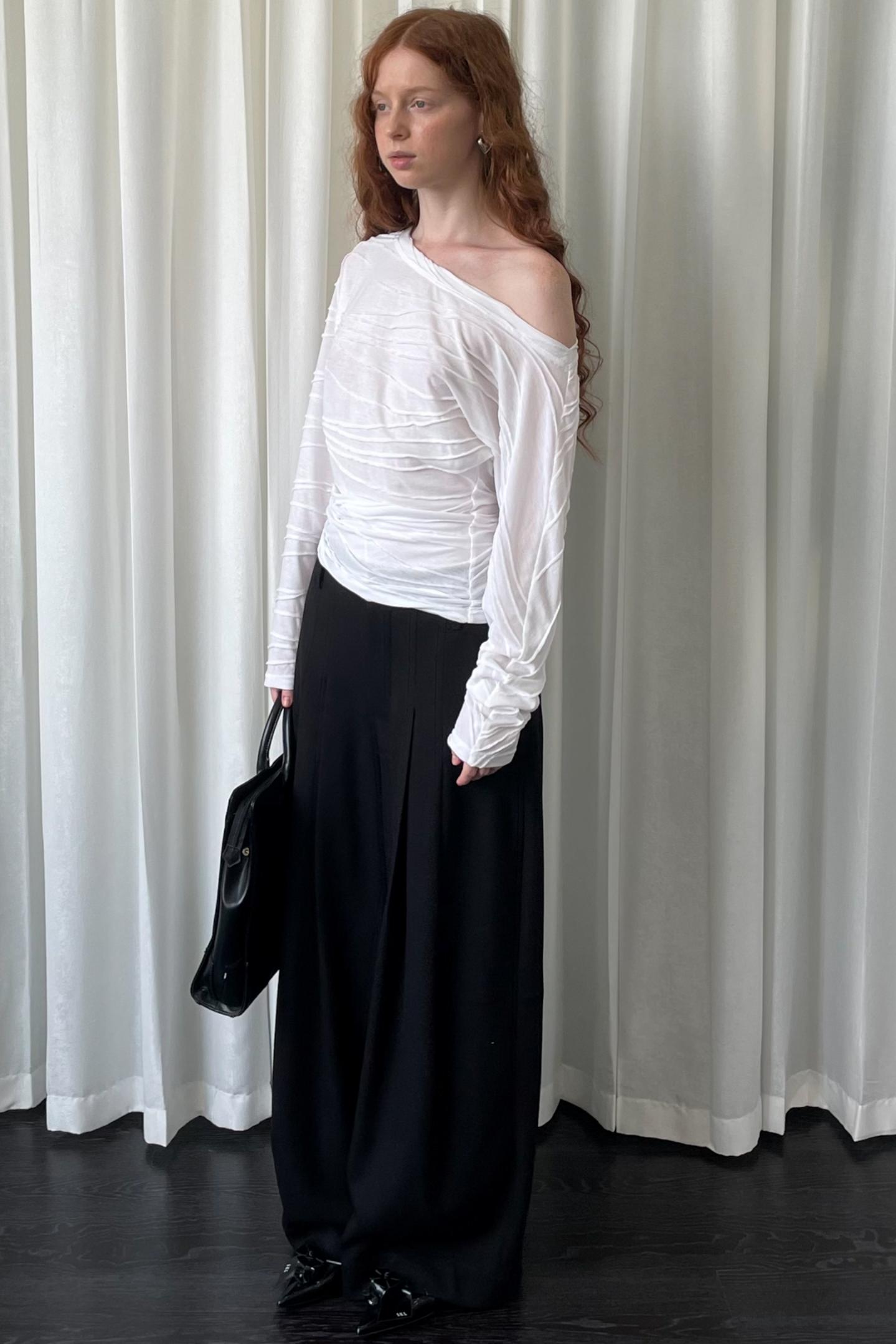 Big Lace Tie Long Sleeve Shirt