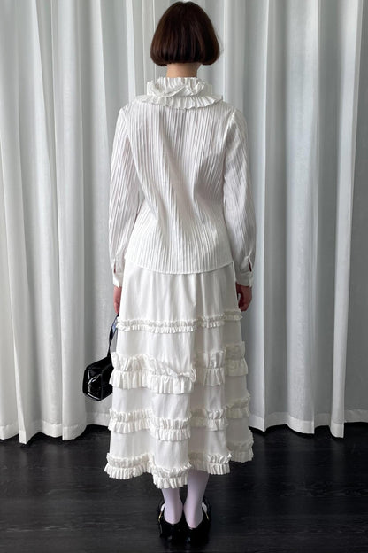 Big Lace Tie Long Sleeve Shirt