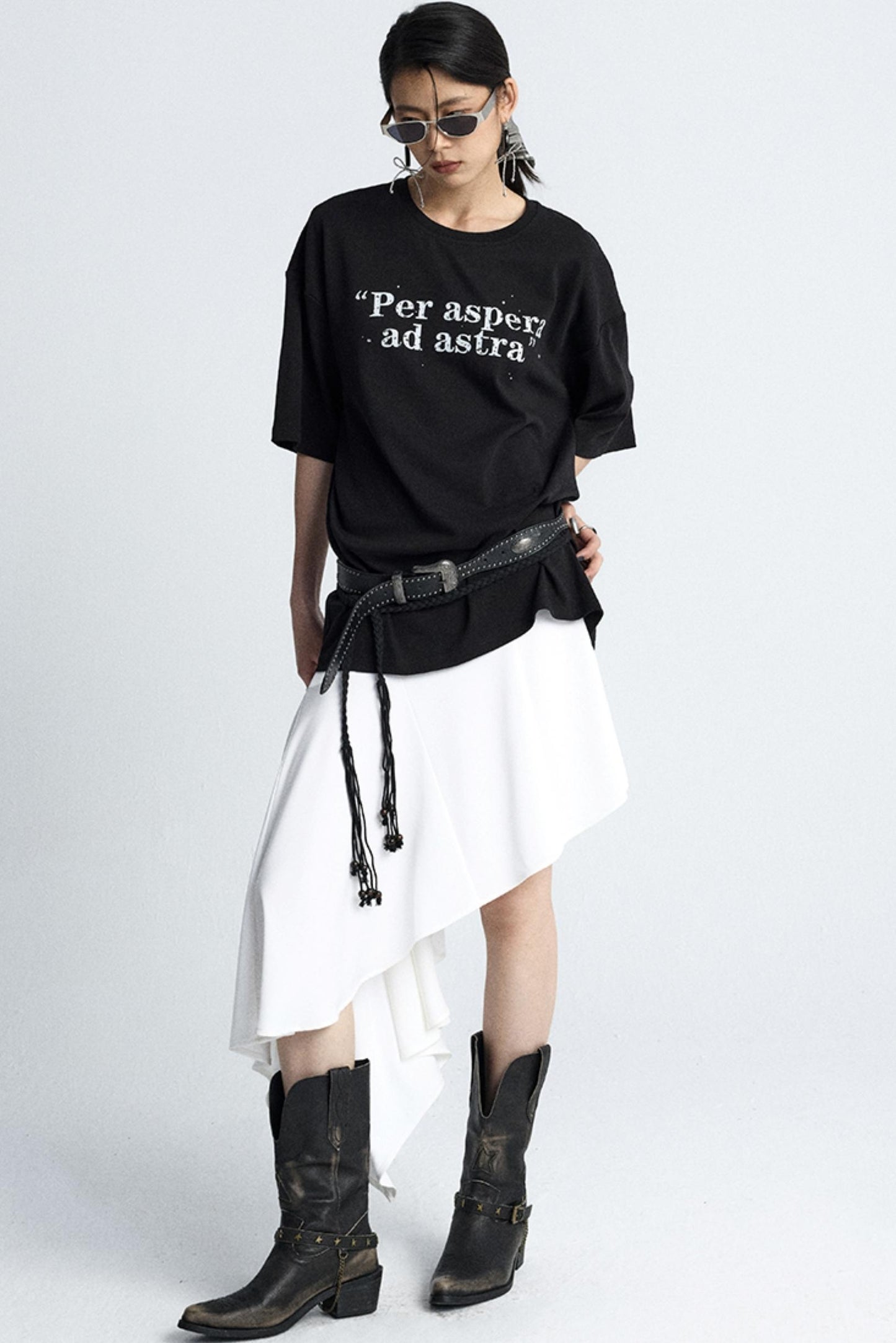 Summer Wavy Black Skirt