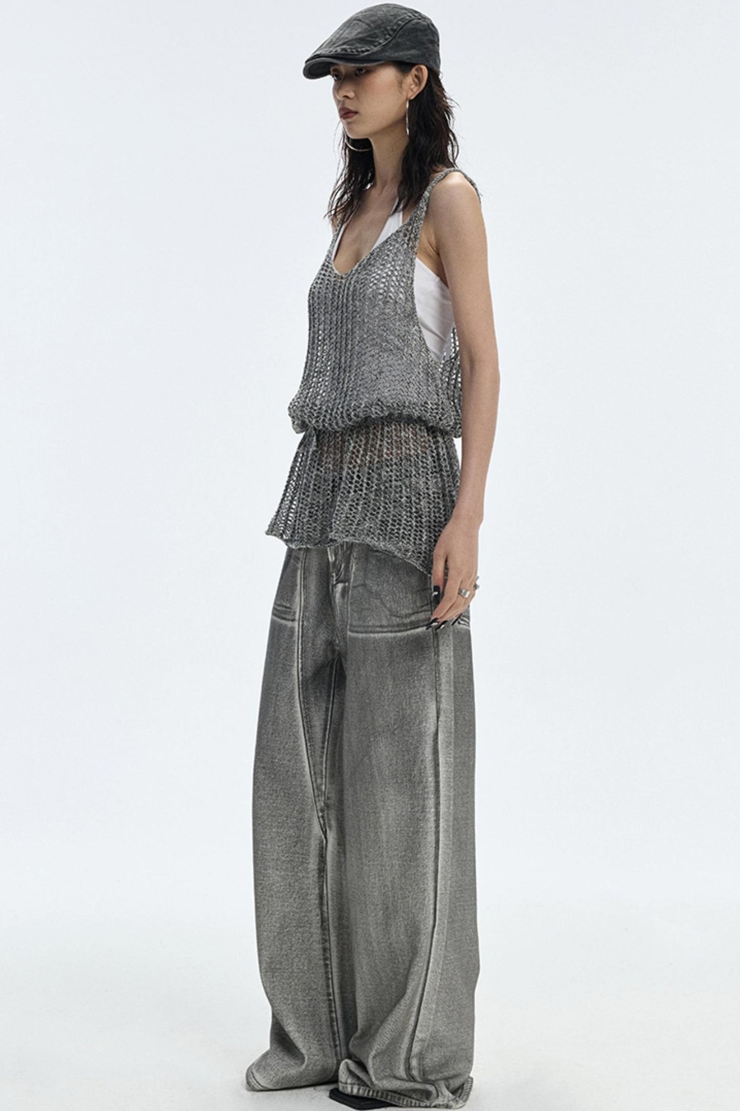 Cut-Out Knit Silk Camisole