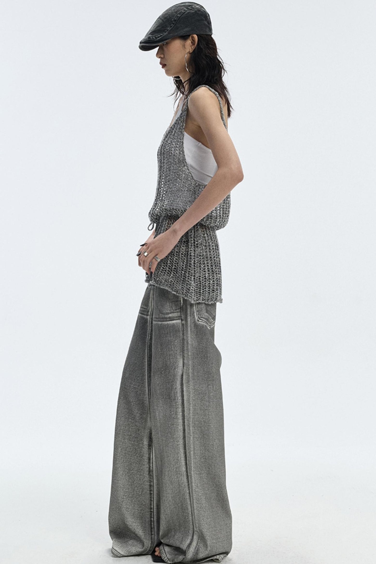 Cut-Out Knit Silk Camisole