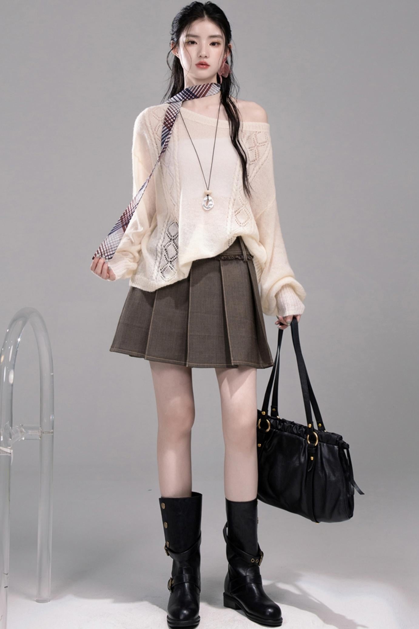 Soft Mist Bat Sleeve Sweater