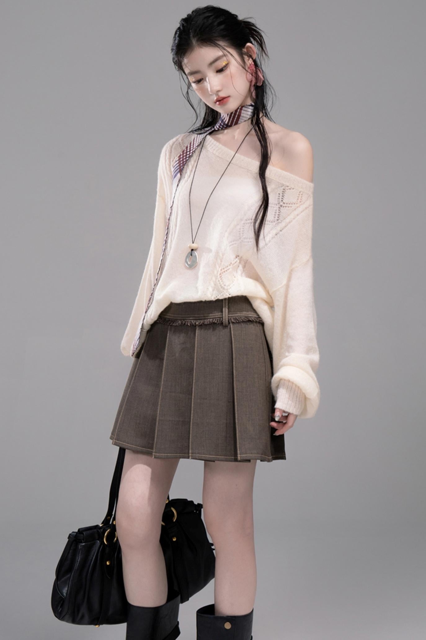 Soft Mist Bat Sleeve Sweater