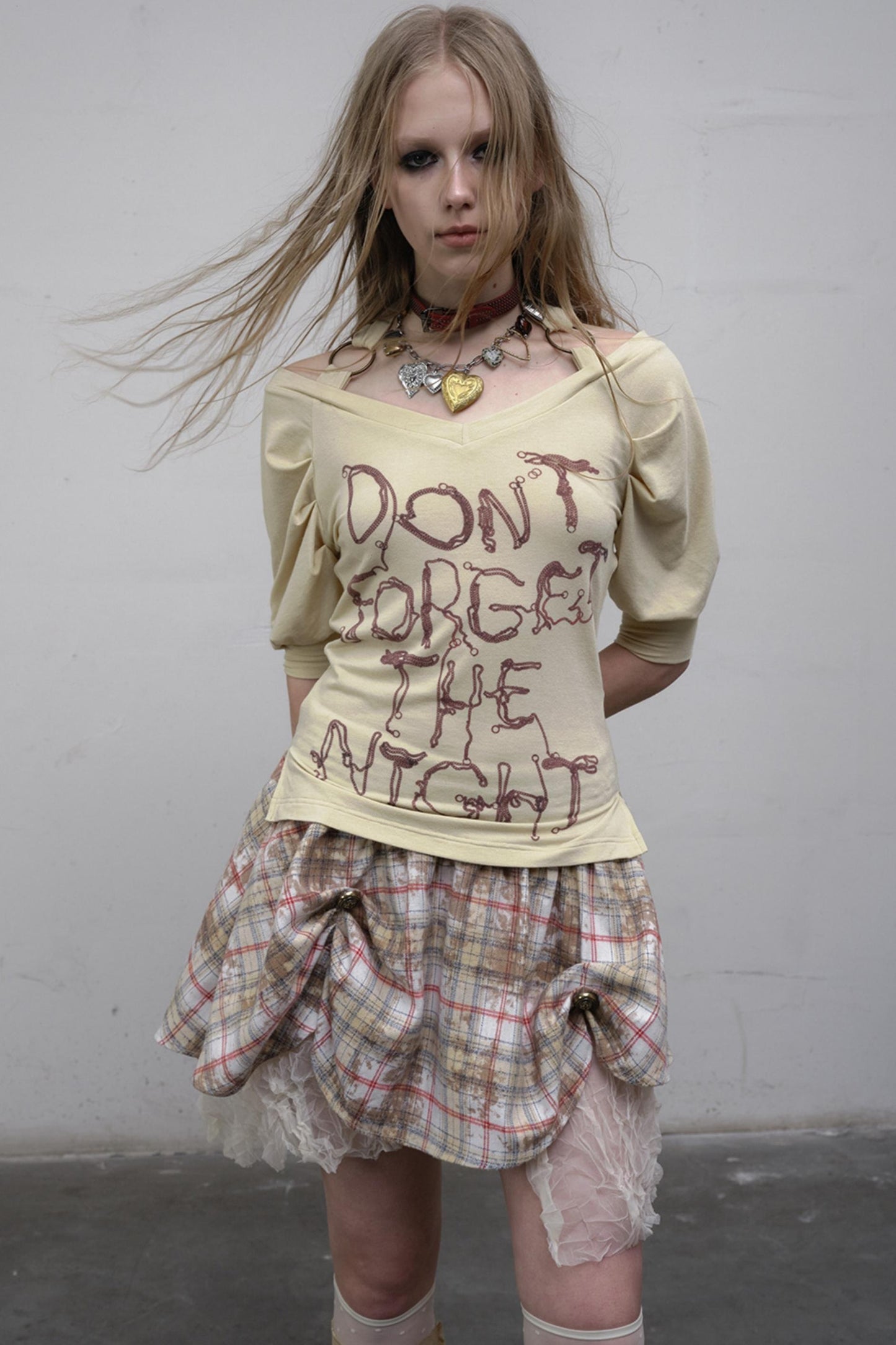 Straight silhouette Plaid Skirt