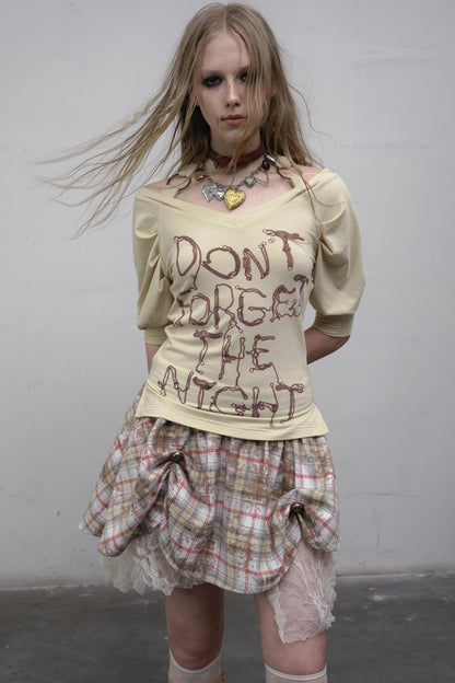 Straight silhouette Plaid Skirt