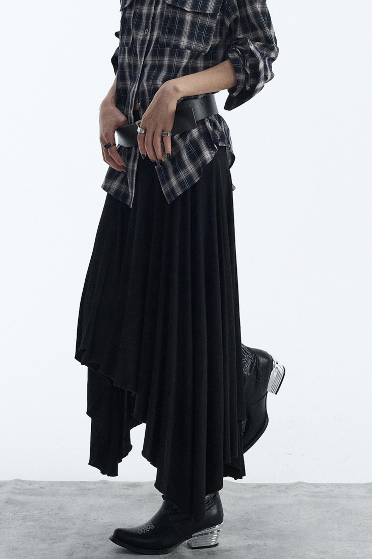 Black Draped Skirt