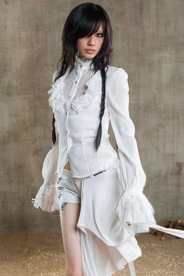 Chiffon Court Tunic Shirt