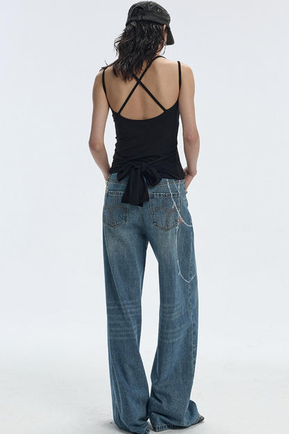 Ocean Chain Loose Womens Jeans