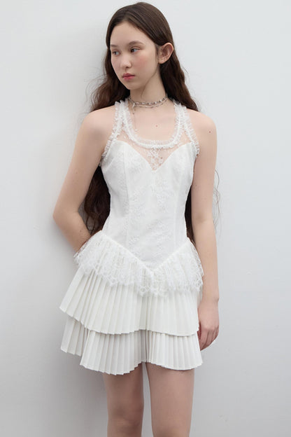 Pleated Bridal Gown Dress