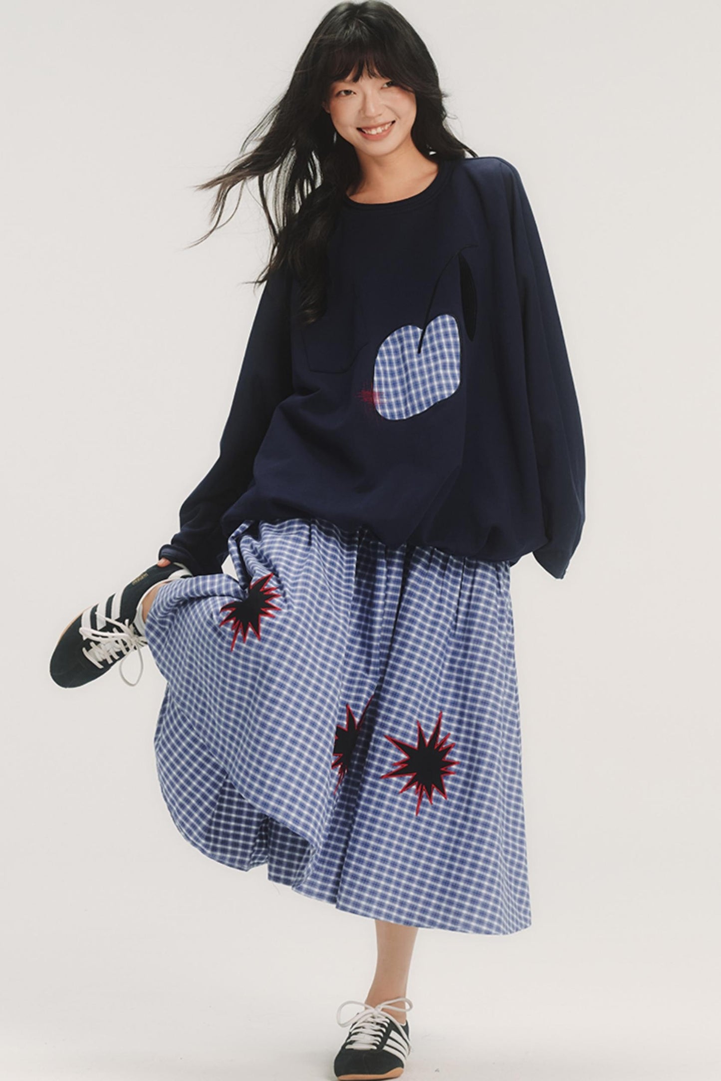 Patchwork Embroidery Sweatshirt